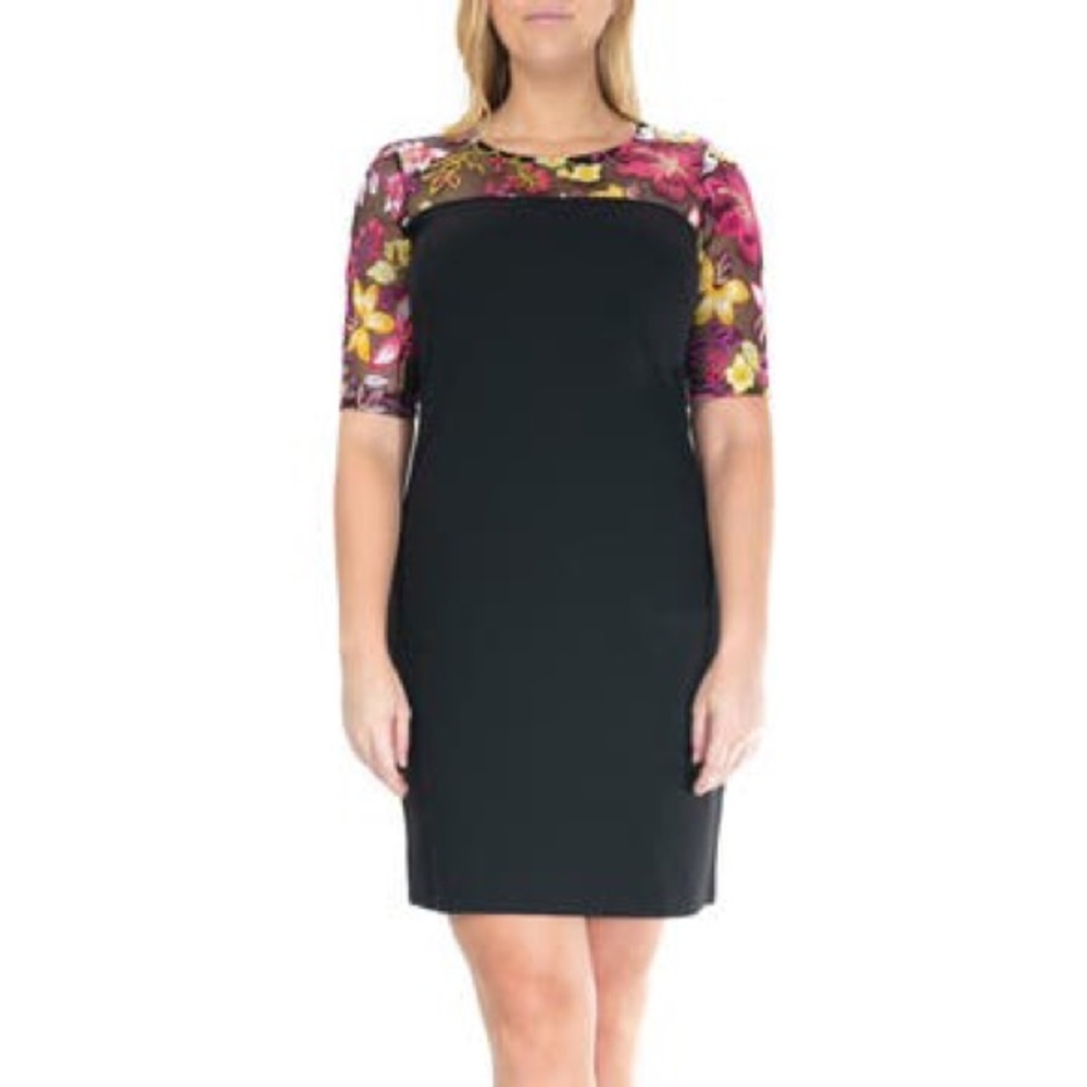 Nina Leonard – Embroidered Lace Yoke